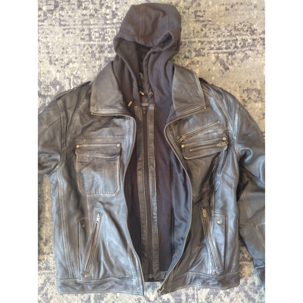 Custom Bilt Drago Leather Motorcycle Jacket - XL - Distressed Biker Armor