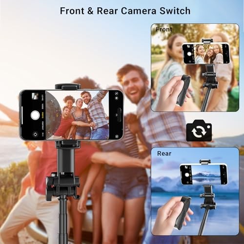Wireless Camera Remote Control with Zoom for iPhone & Android, Dark Black