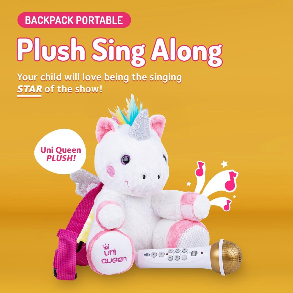 Portable Karaoke Machine for , Plush Toy Backpack with Microphone - The Sing ...