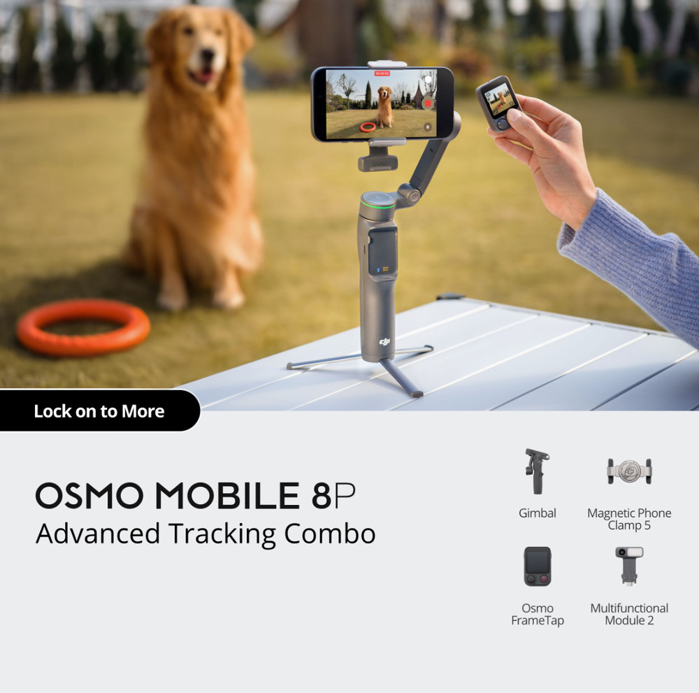 Osmo Mobile 8P Advanced Tracking Combo Intelligent Follow Mode Stable Footage