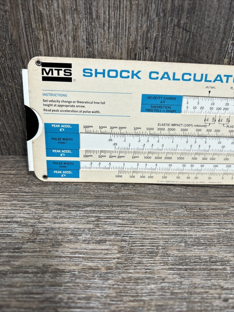 MTS Shock Calculator Slide Rule