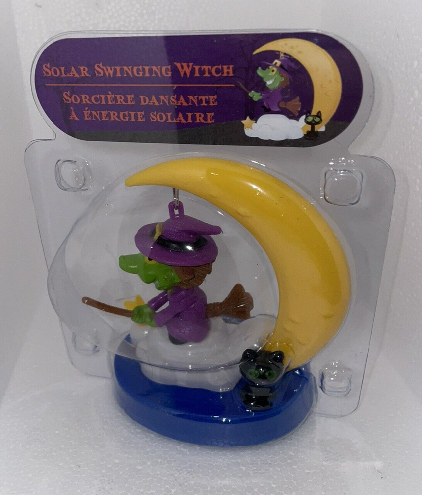 SOLAR SWINGING WITCH DANCING HALLOWEEN SUN CATCHER