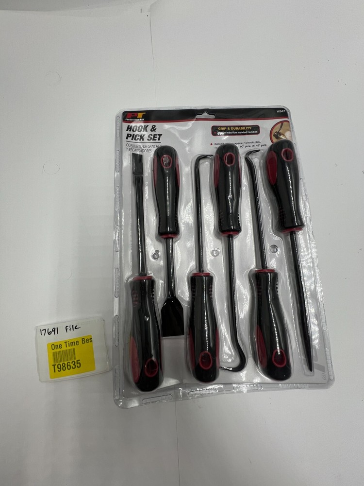 Performance Tool 6 piece Hook & Pick Set W947 Durable Double-Injection
