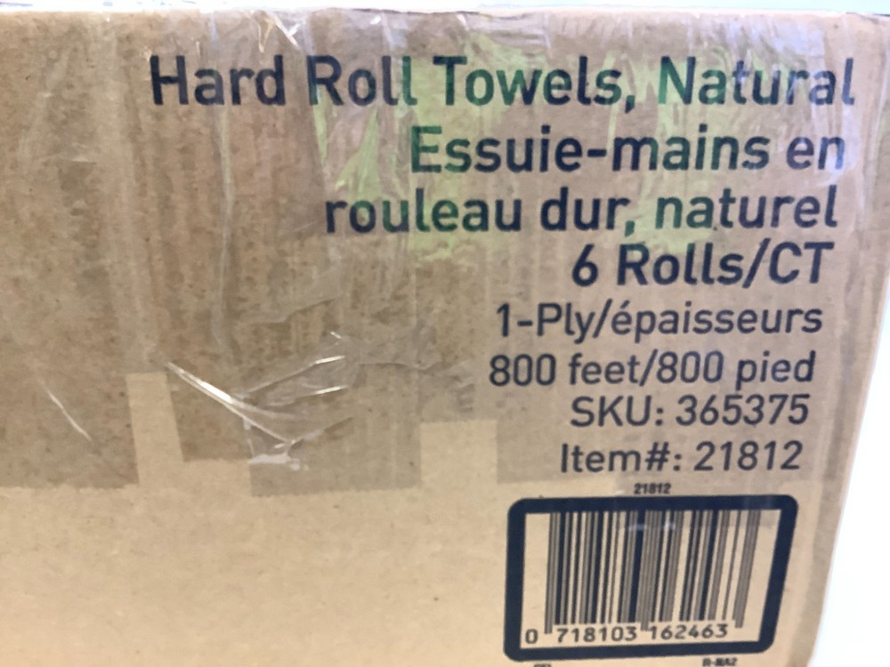 Brighton Professional Hard Roll Towels, Natural, 800'ea, 6 Roll Case