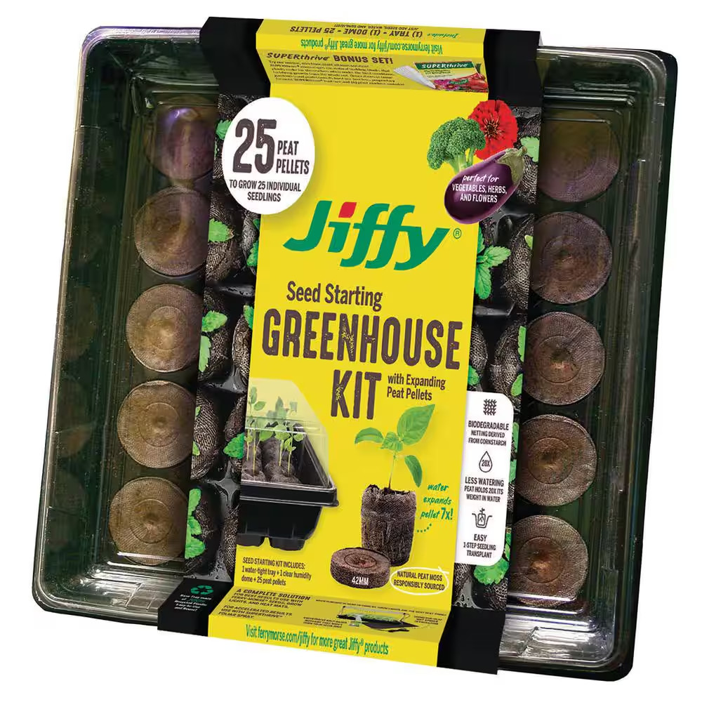 25 Medium Peat Pellet Seed Starting Kit with SUPERTHRIVE and Labels