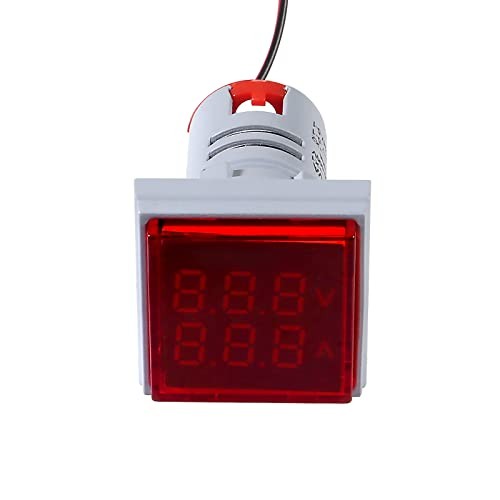 2PCS LED Display Voltmeter, AC 60-500V 0-100A Square LED Digital Voltmeter