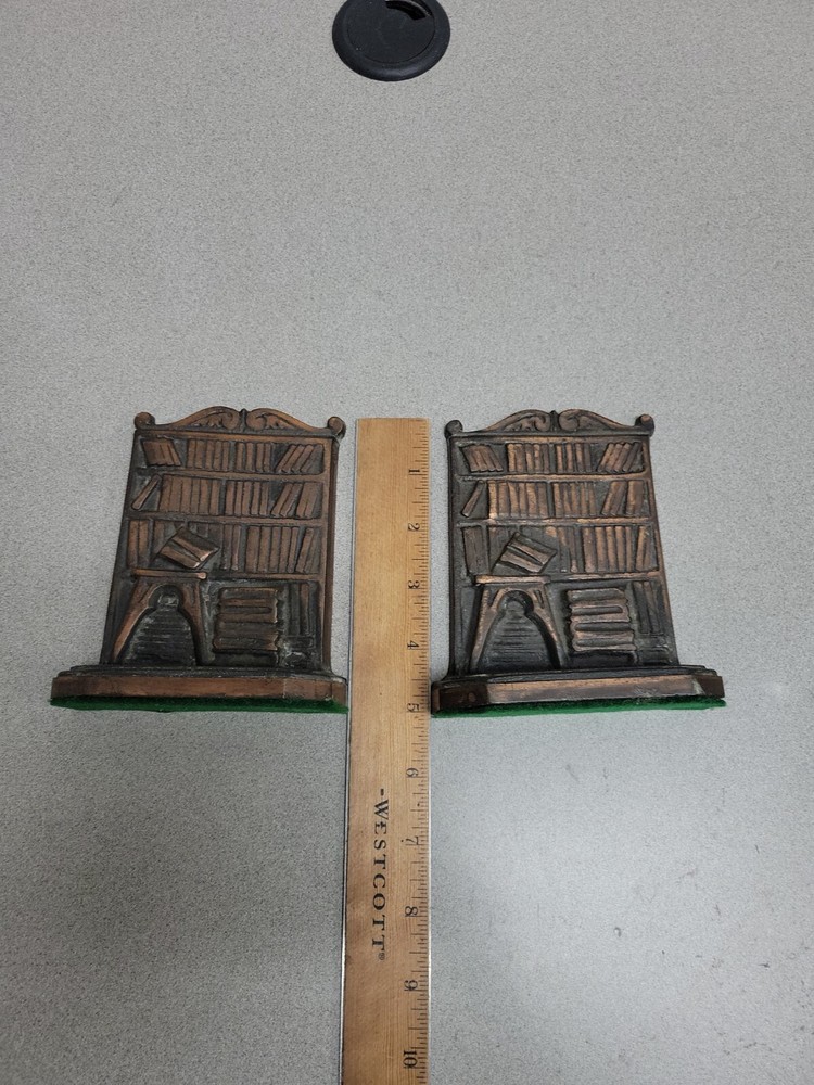 Cast Metal Libary Book Stack Bookends