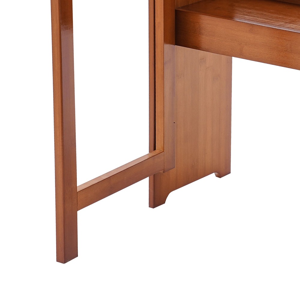 Foldable Bamboo Desk ?C Space-Saving Home Office Writing Workstation