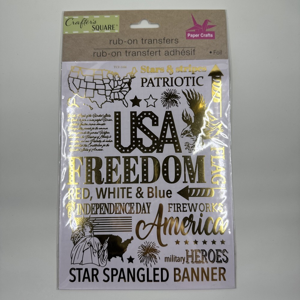 Crafter's Square Rub-On Transfer Sheet, USA