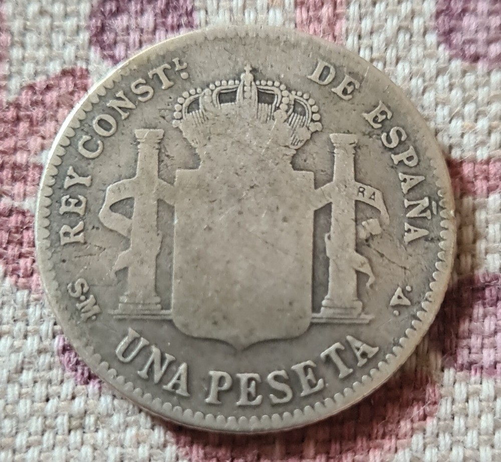 Spain - 1 Peseta 1900 Silver