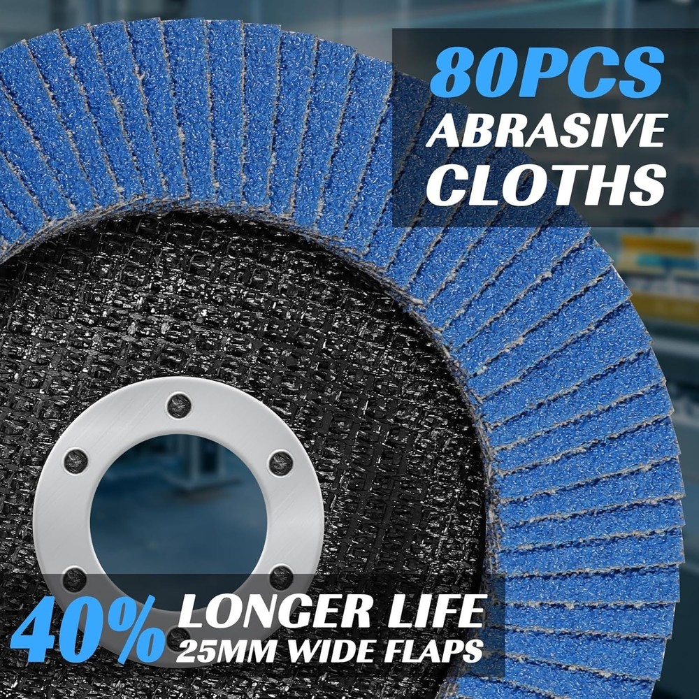 High-Performance 4.5" Flap Discs - 14-Pack Grit 40 Zirconia for Angle Grinders