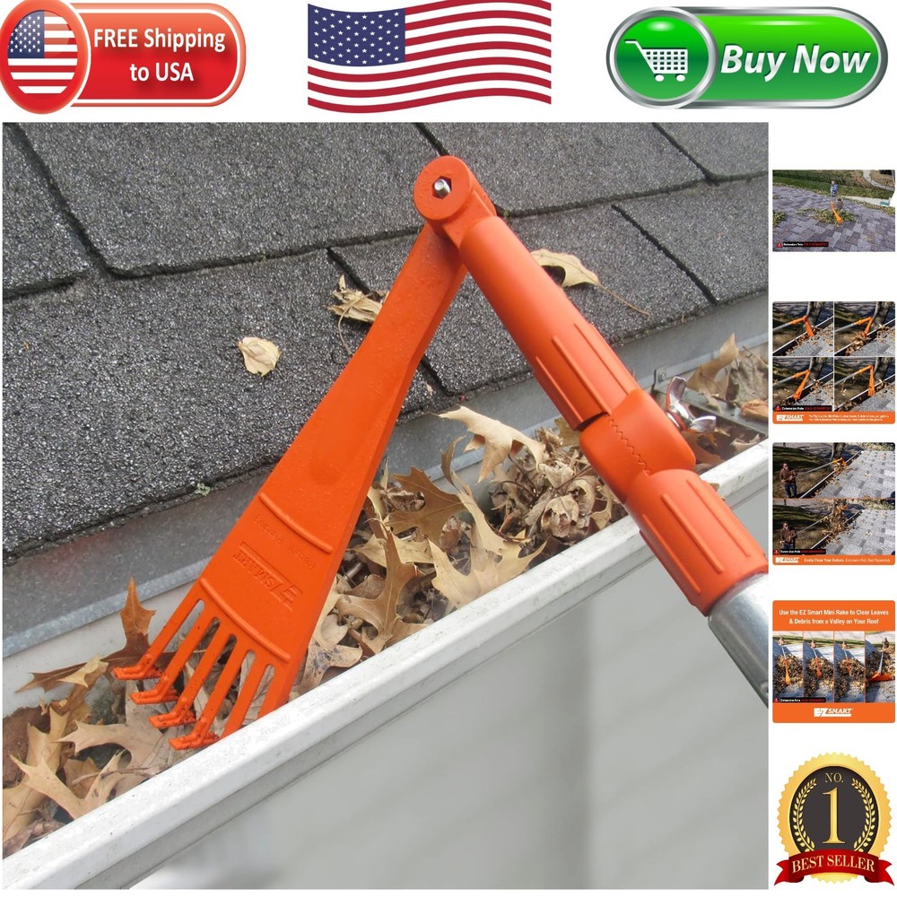Effortless Roof & Gutter Cleaning with Our Adjustable Mini Rake Head Tool