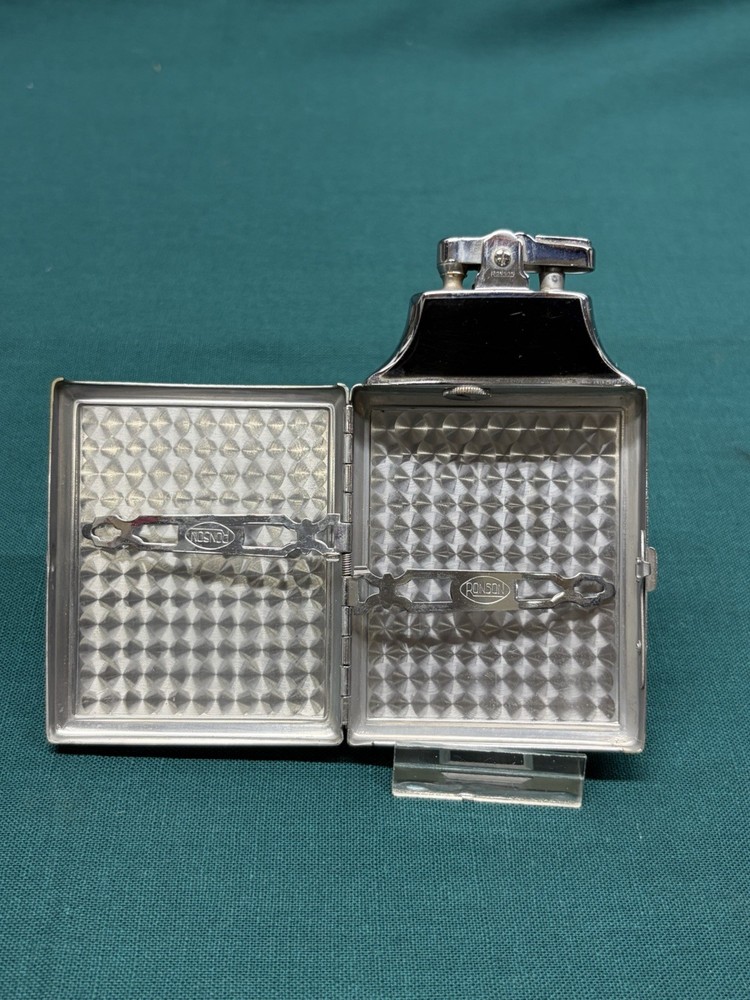 Vintage Art Deco Ronson Mastercase Lighter and Cigarette Case in Original Box