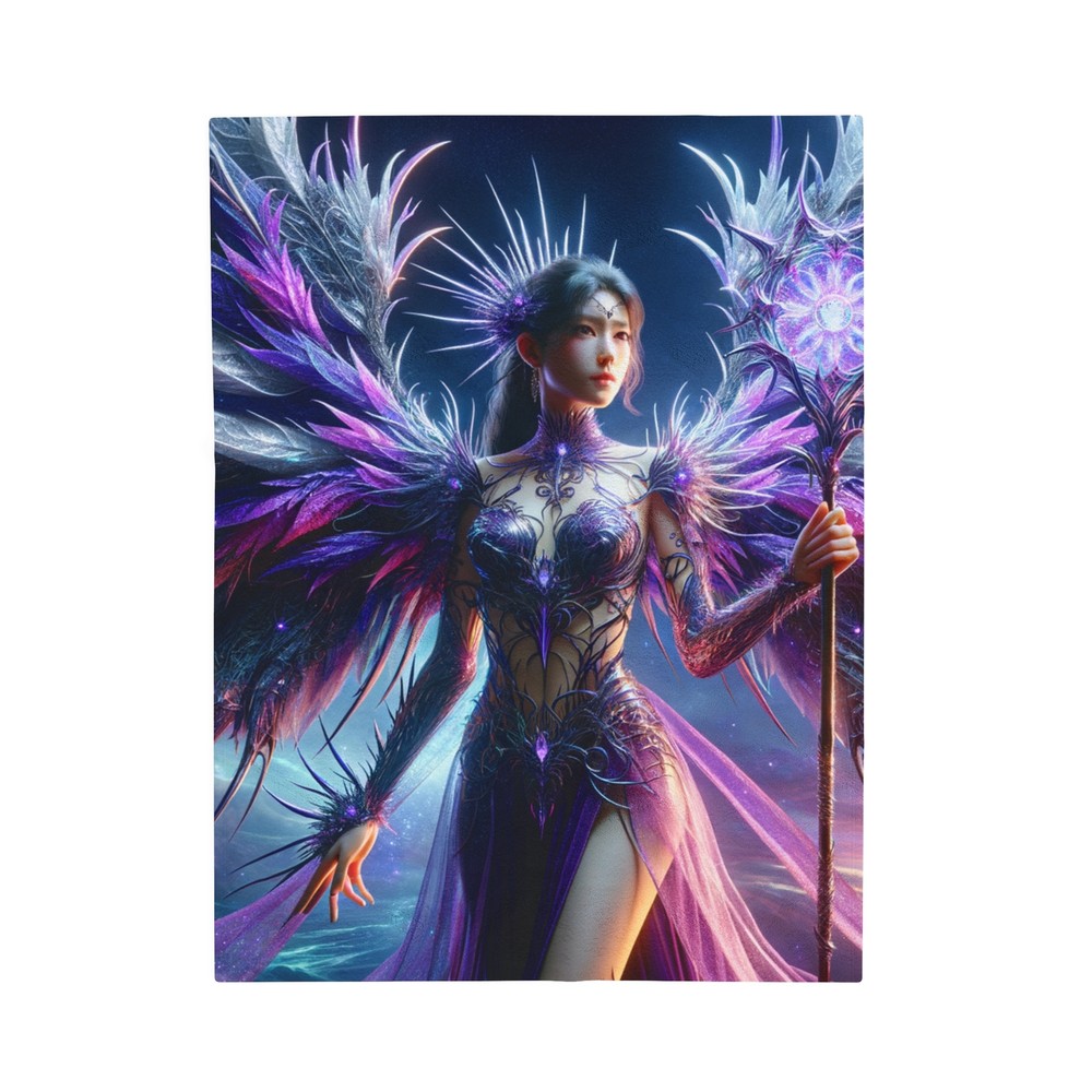 Velveteen Plush Blanket Thorned Seraph Hyper-Realistic Artwork Celestial