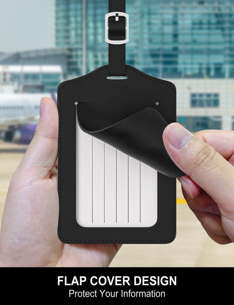 Initial Luggage Tags for Suitcases, 3 Pack TSA Approved Easy to Identify Leat...