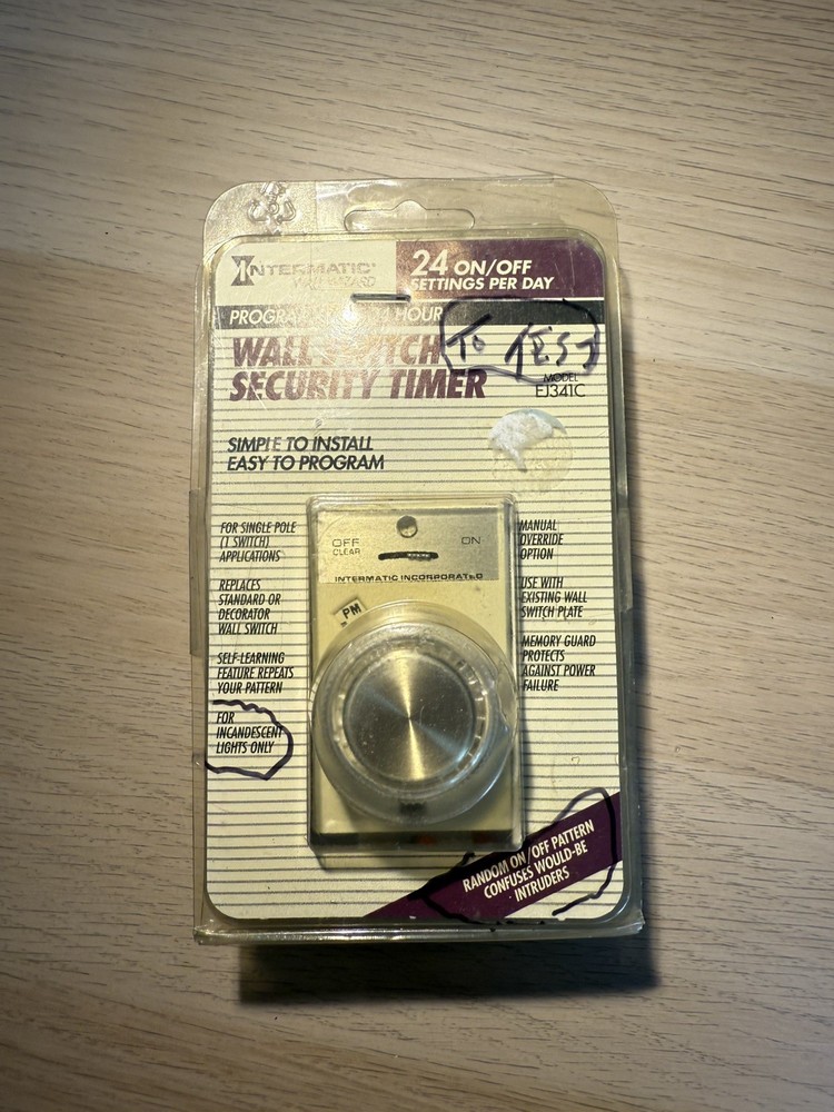 Intermatic Wall Switch Security Timer EJ343C 120V 3-Way 24hr Programmable New