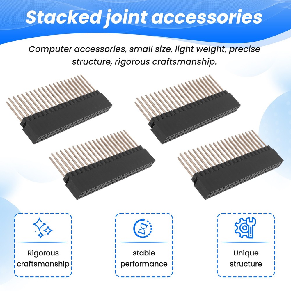 2 x 20 (40 Pin) Stack Head for A+/ B+/ Pi 2/ Pi 3 Extra High Head (Pack 7007
