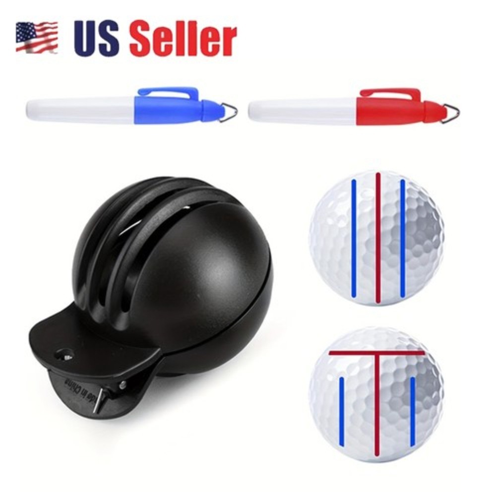 Advanced Golf Ball Effortless 2 Stamp Markers with Alignment Tool