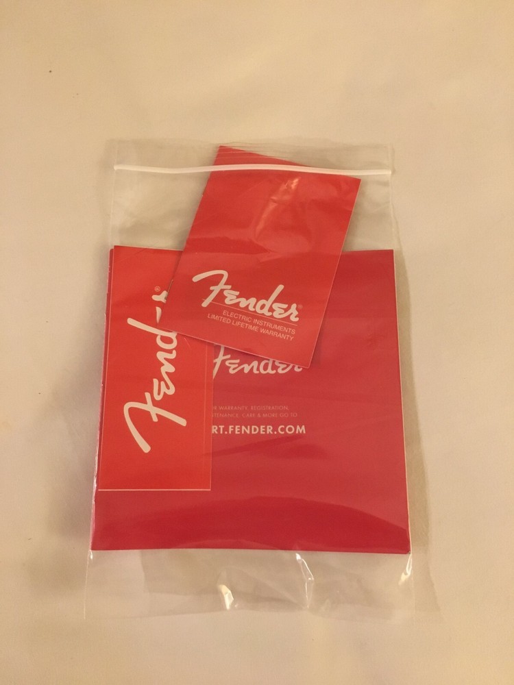 (A50) FENDER CASE CANDY ~ BASIC GUITAR PACK ~ MANUALS AND STICKER ~ 2016+