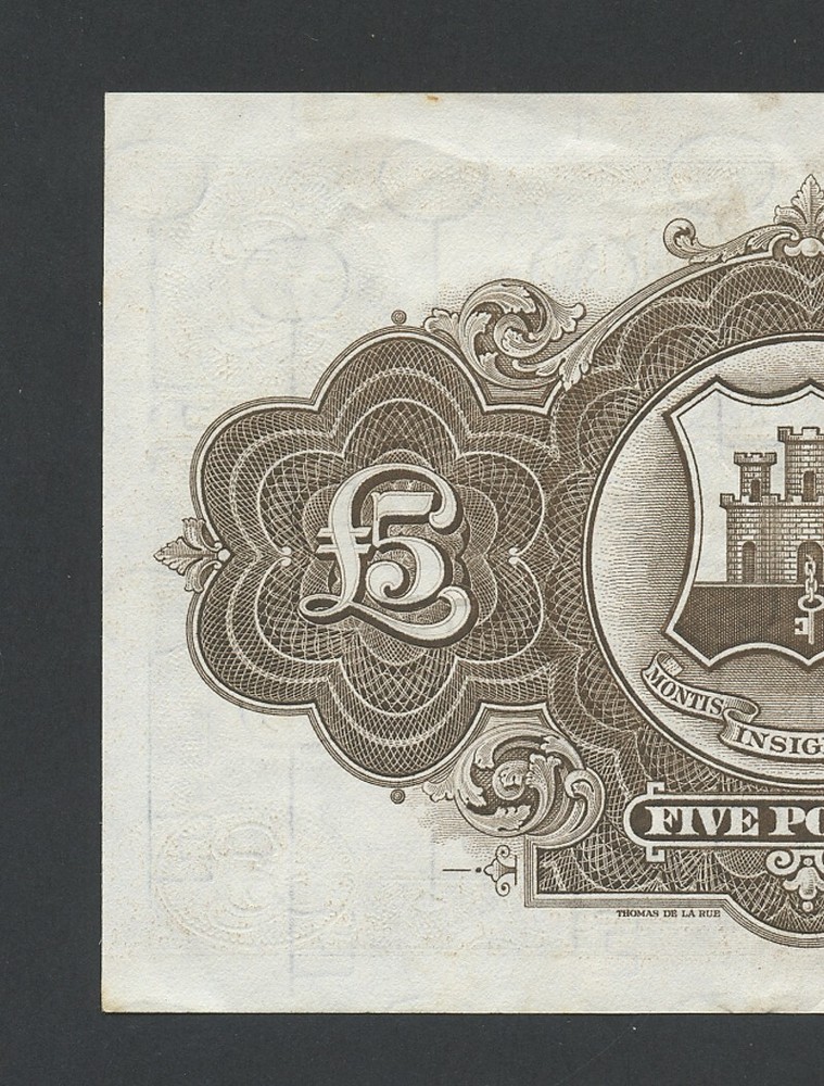 GIBRALTAR £5 note 1971 Krause 19b EF Banknotes