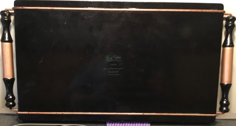 CHARMING PRESENTATION TRAY W/ HANDLES “SCRIPT CENTER“ TEXT “COFFEE,FRUIT,CHEESE“