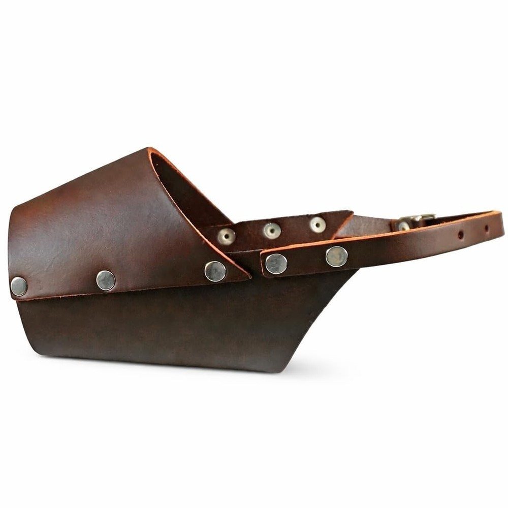 Comfortable Leather Dog Muzzle | Durable & Adjustable | Vet-Approved Safety | Sm