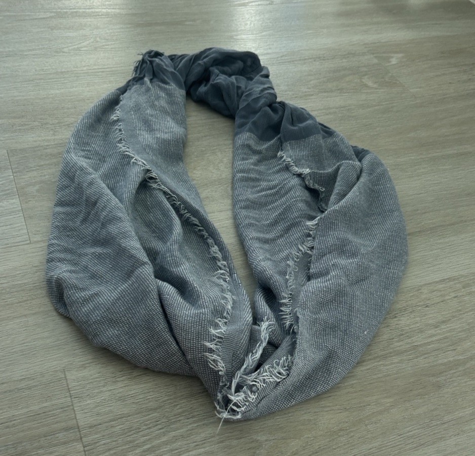 Infinity Scarf Cotton Fringe One Size Blue
