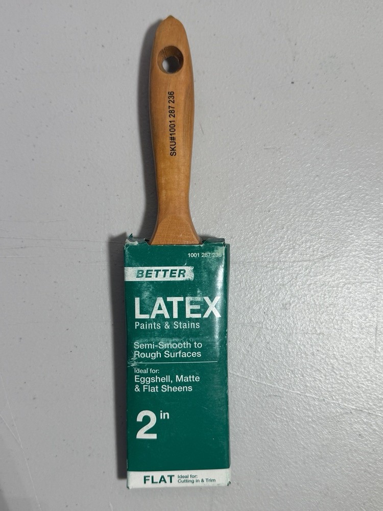 Better 4pc Polyester Paint Brush Set 4" Flat 2.5" 2" Angle & Flat Latex