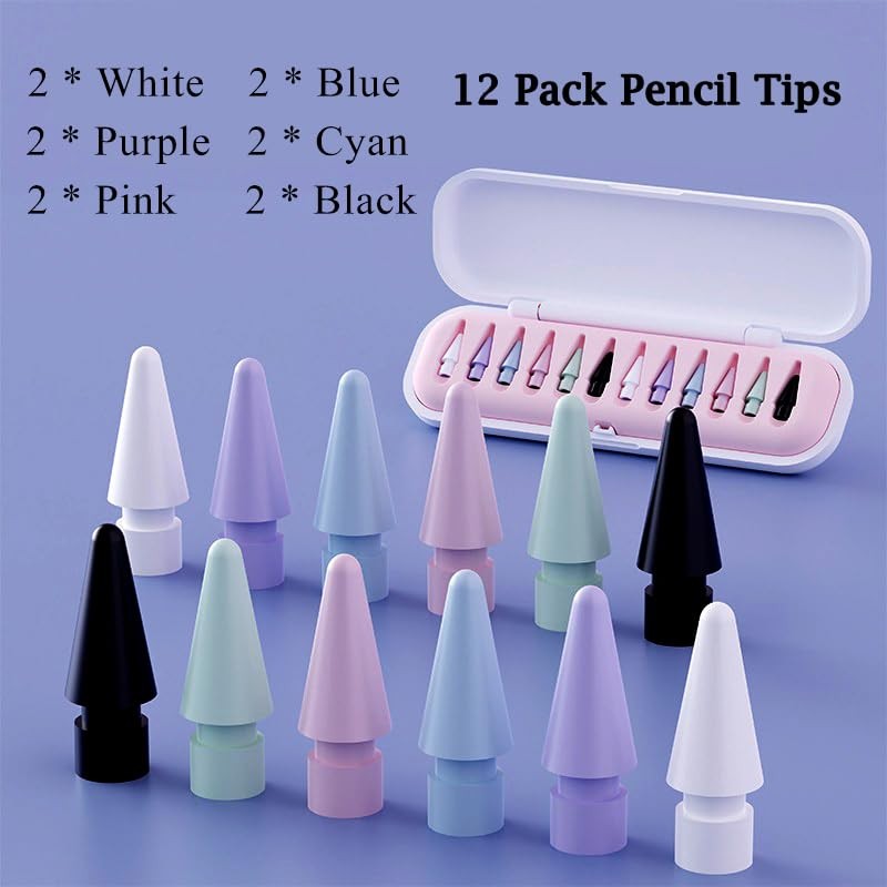 12 Pack Replacement Pencil Tips with Case for Apple iPad 2nd / 1st Generation...