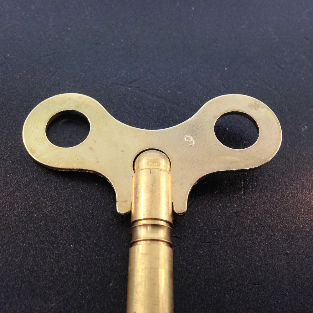 Clock Key Solid Brass size 9 or 4.2 mm. or .165 inches