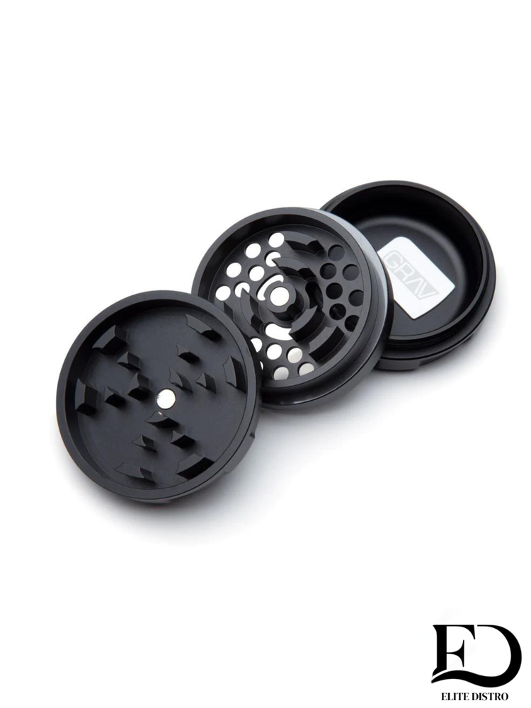 Grav Grinder - 3 Pieces - Black - Herb grinder!