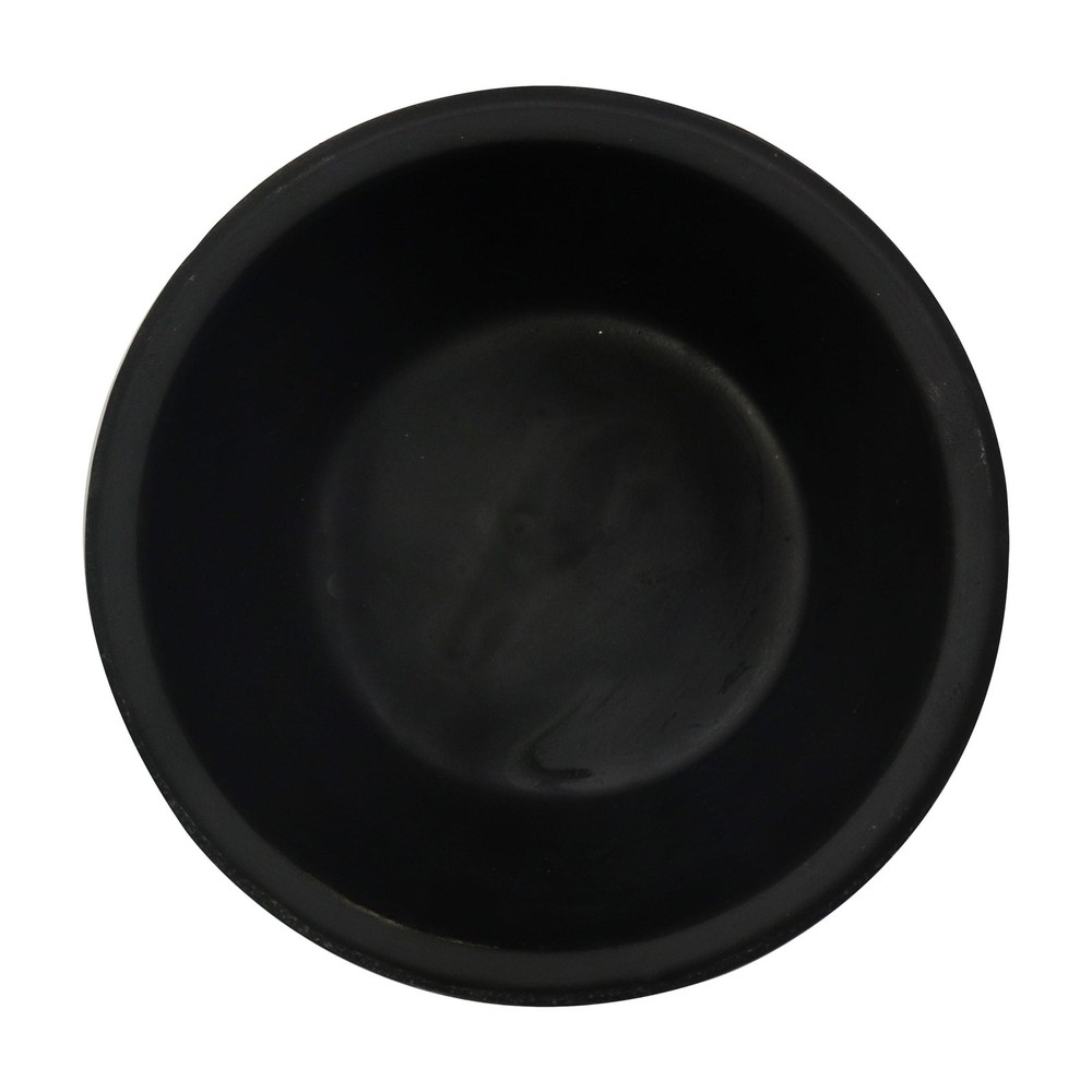 4.5" Textured Matte Ceramic Pot Black 1 Piece