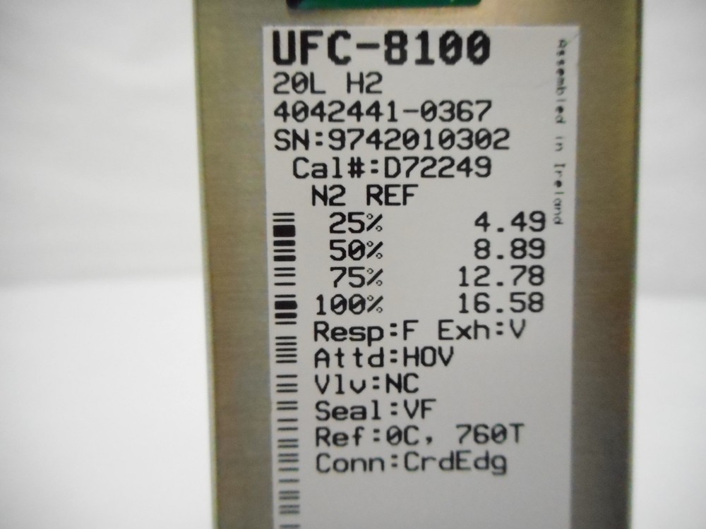 UNIT Instruments UFC-8100 Mass Flow Controller MFC Model 8100 20L H2 New