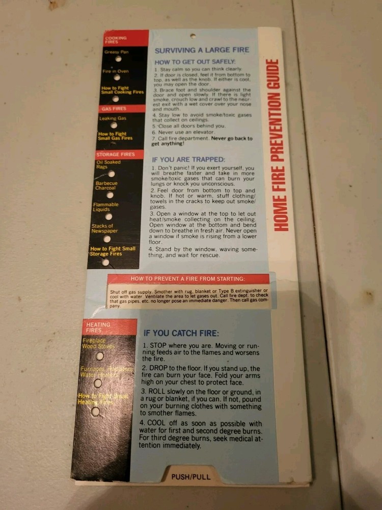 First Aid And Fire Prevention Adjustable Cards