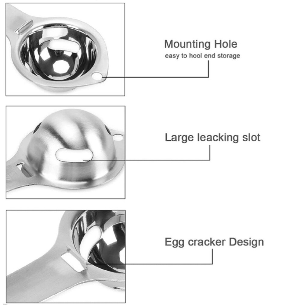 Egg Yolk White Separator Kitchen Gadget - Easy Divider Holder Sieve Tool