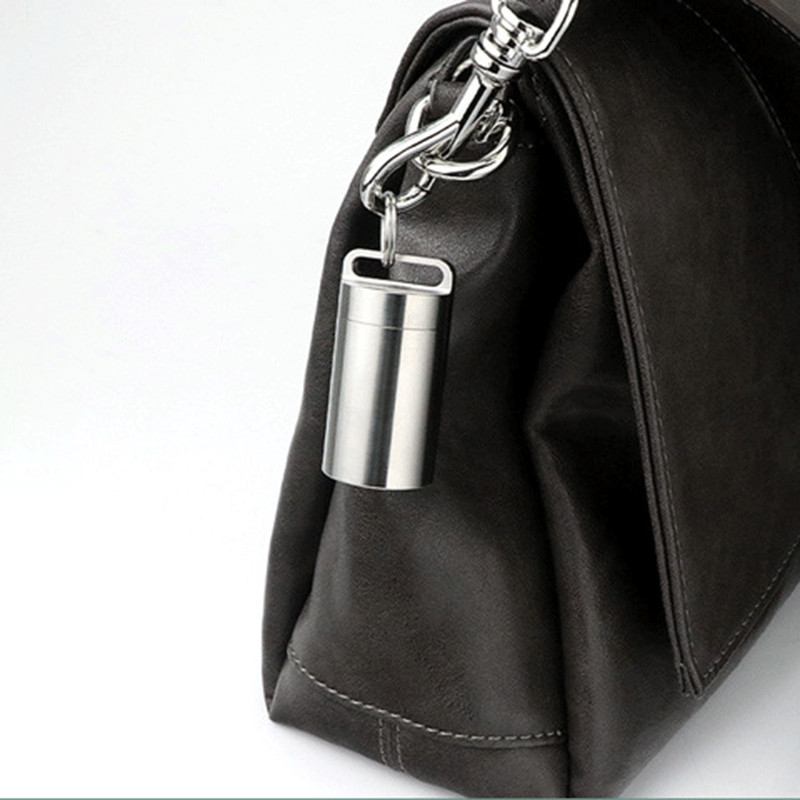 EDC Titanium Alloy Waterproof Pill Case Capsule Seal Container Storage Box