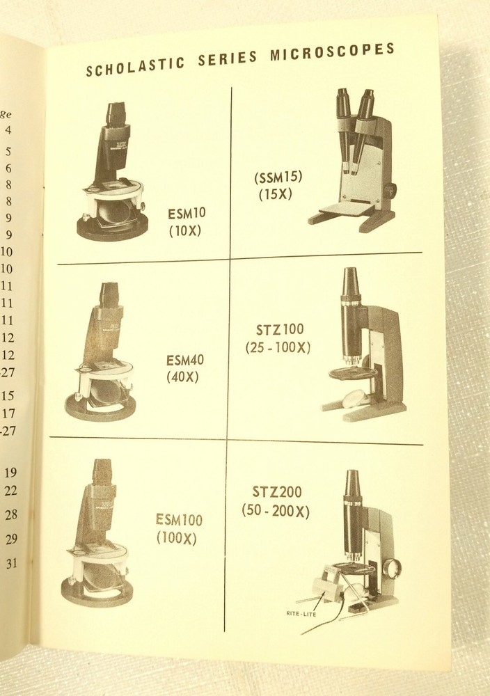 Bausch & Lomb Scholastic Microscopes Reference Manual ESM SSM STZ RITE-LITE ILLU