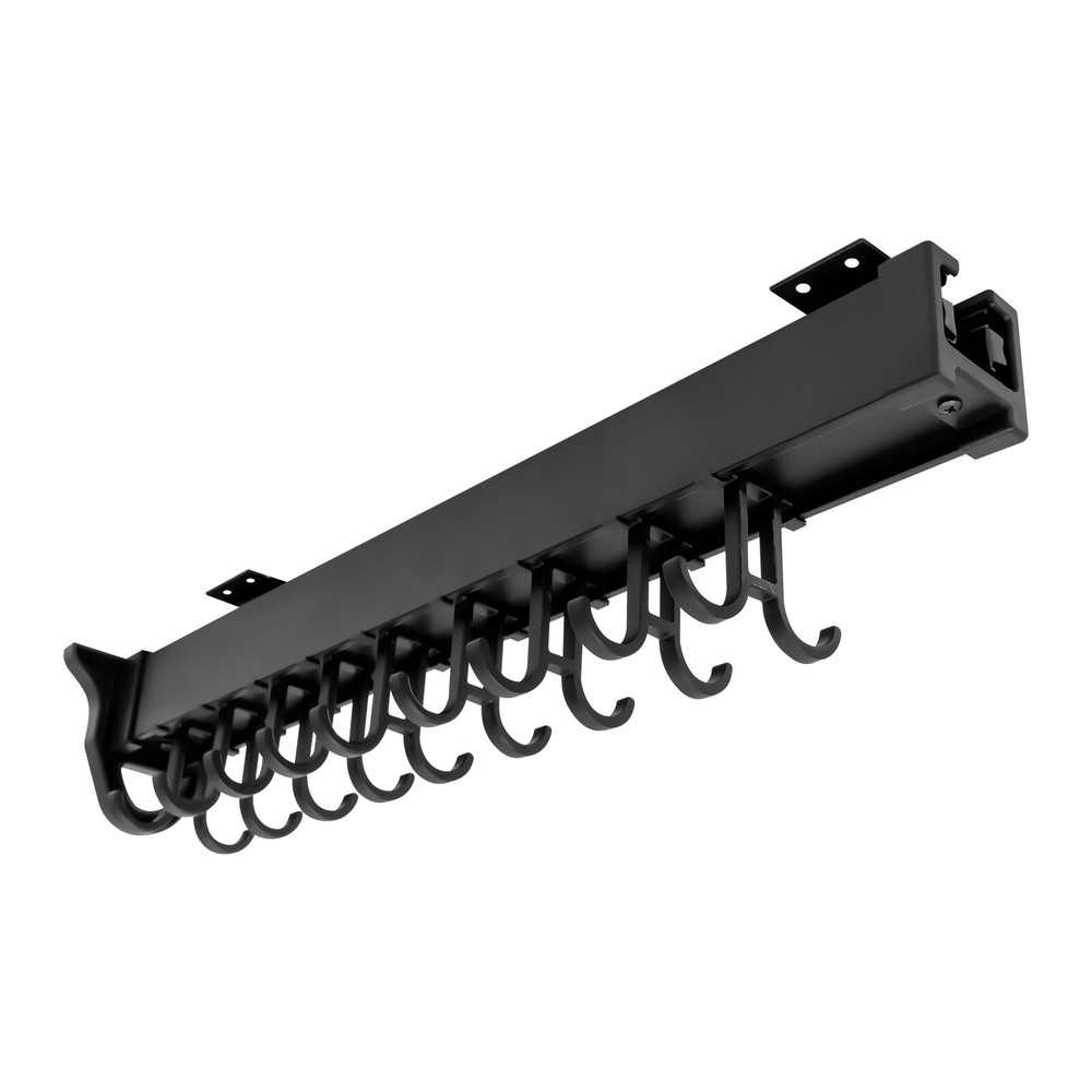 Pull-out Storage Rack Multifunctional Kitchen Organizer Hanging Pot Rack Black