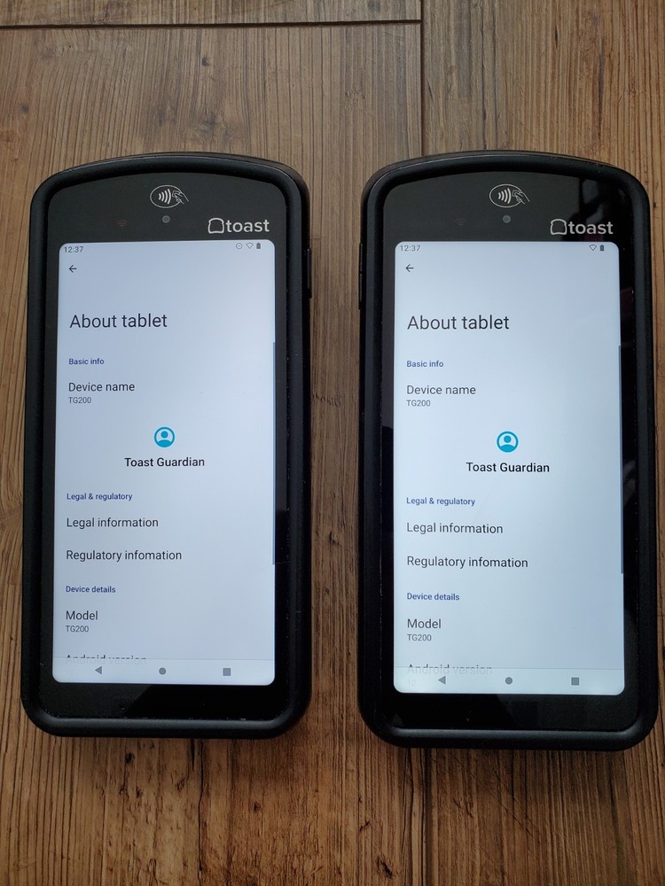 Two(2) Toast Flex POS Go 2 Handheld Tablet Mobile Computer Device - TG200