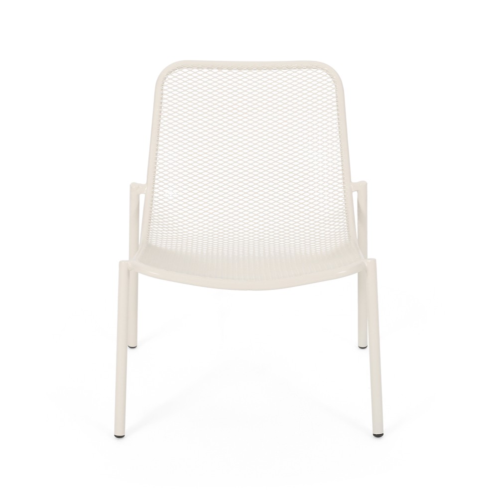 Unbranded Iron Stacking Chairs w/ Waterproof Coated Frame - White
