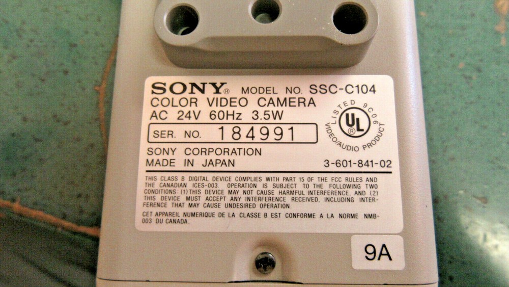 Sony SSC-C104 Hyper HAD CCD Color Video Security Camera With Lens