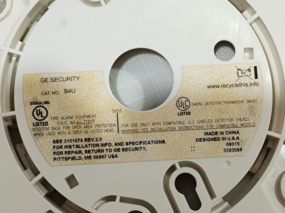 GE Edwards B4U Analog Dectector Base for Intelligent Addressable Detector