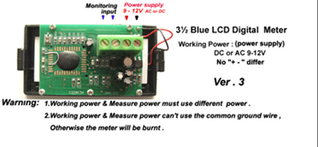 DC 0-199.9V 200V Blue LCD Digital Volt Voltage Panel Meter Voltmeter
