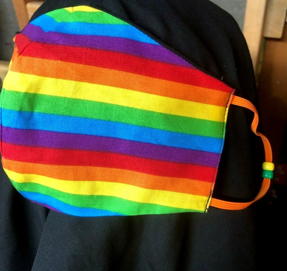 ***Rainbow*** REVERSIBLE Cotton Face mask (handmade)