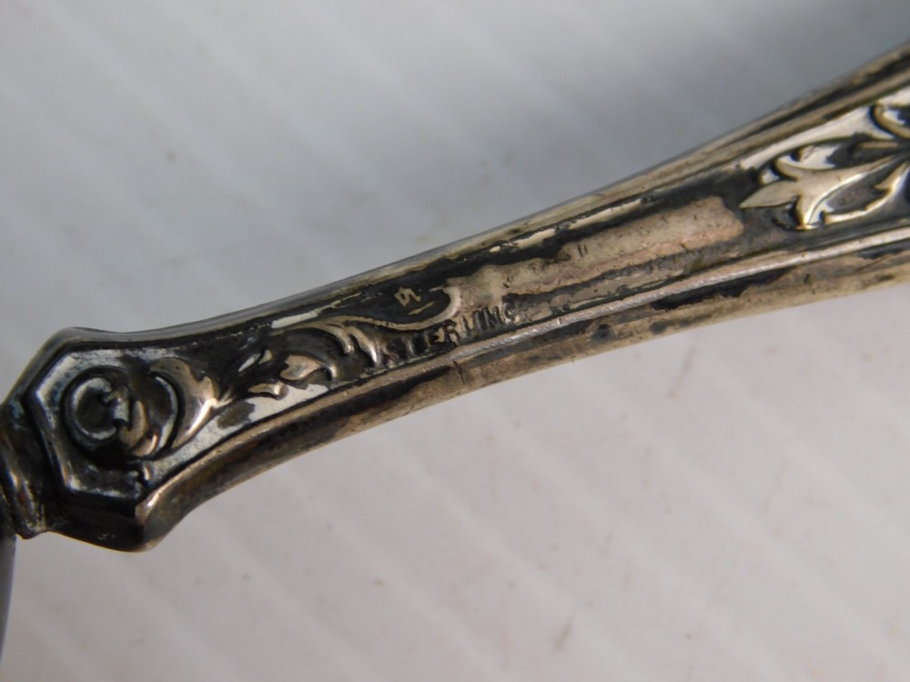 3 Antique Darning Eggs, Sterling Silver handles