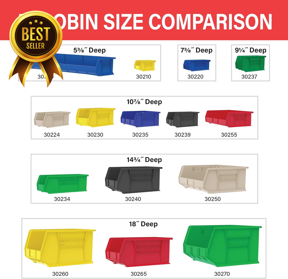 Plastic Storage Bins Stackable Garage Pantry Organizer 11x11x5 Red 6 Pack