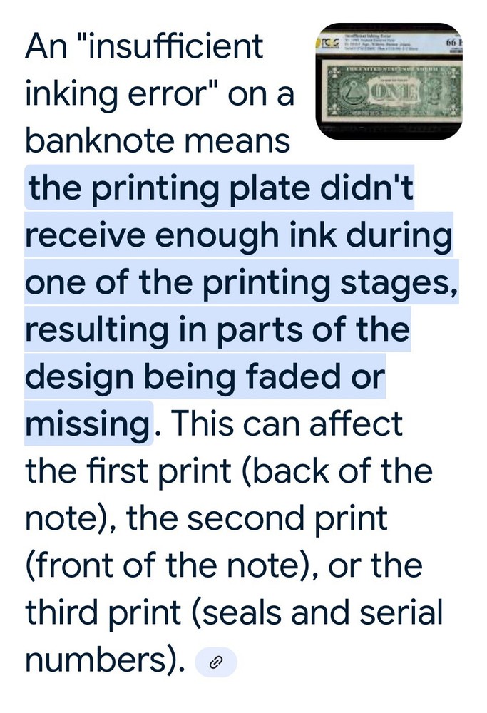 "INSUFFICIENT INK ERROR" MISSING 6 In SERIAL #’s & BLACK 3’s UNCIRCULATED BEP 🧱