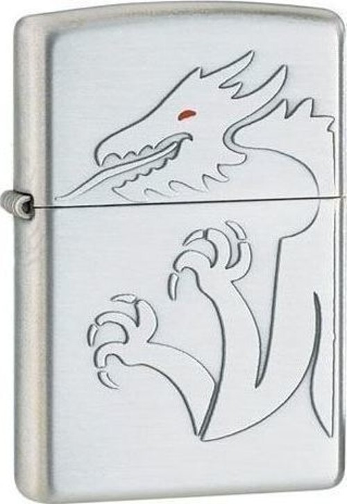 Sharp Engraved Red Eyed   Dragon  Zippo Lighter