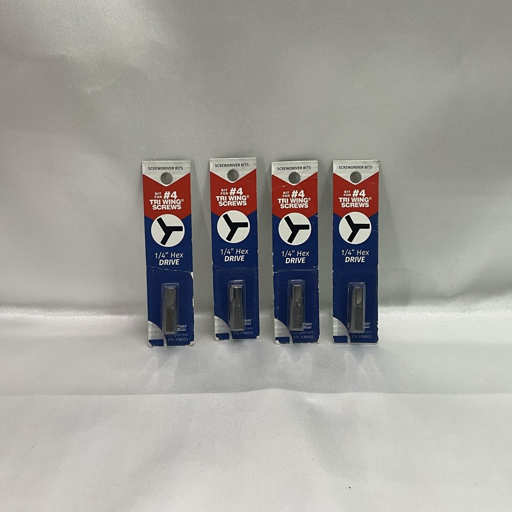 Lot of 4 New Best Way Tools Tri-Wing Insert Bits  #4