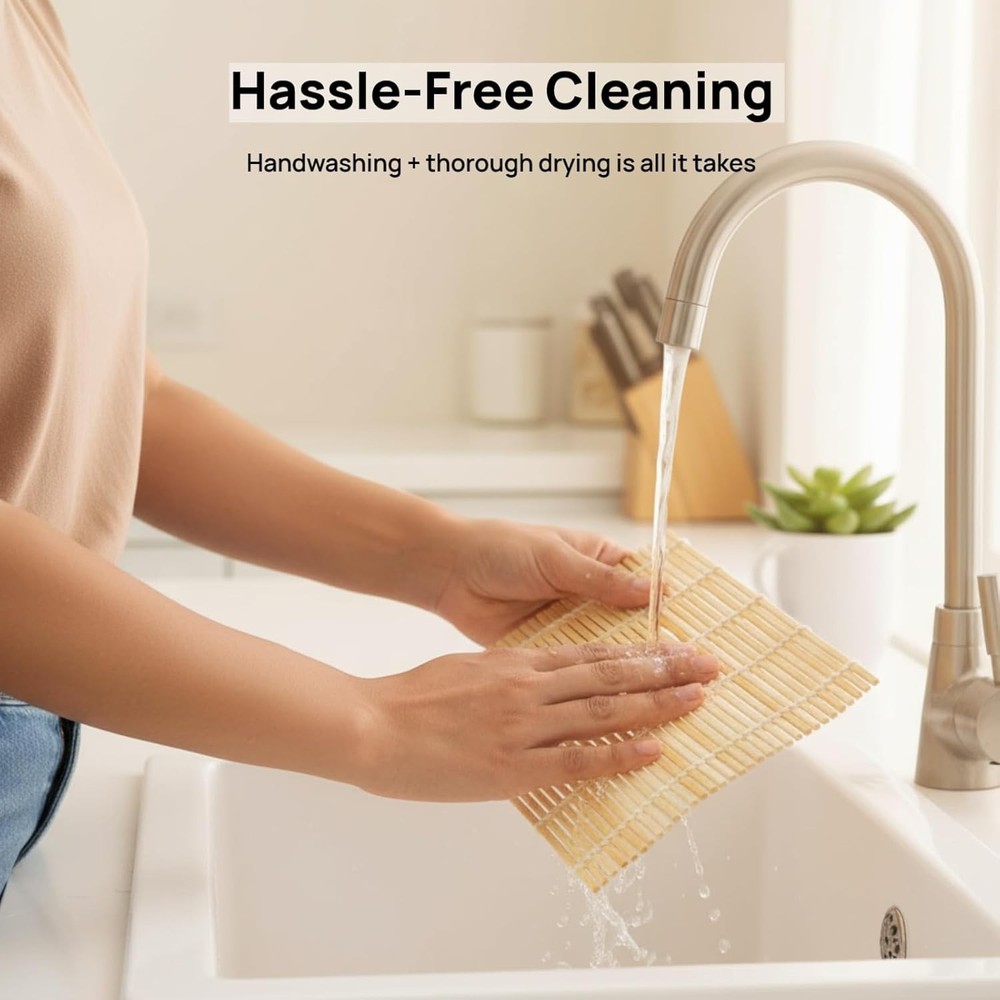 2 Pack Bamboo Sushi Rolling Mat, Sushi Roller Mat for Making Perfect Sushi Roll